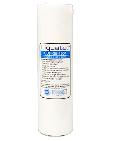عنصر التصفية | 10 بوصة PP سطح مستو 1U الولايات المتحدة [Liquatec] NSF